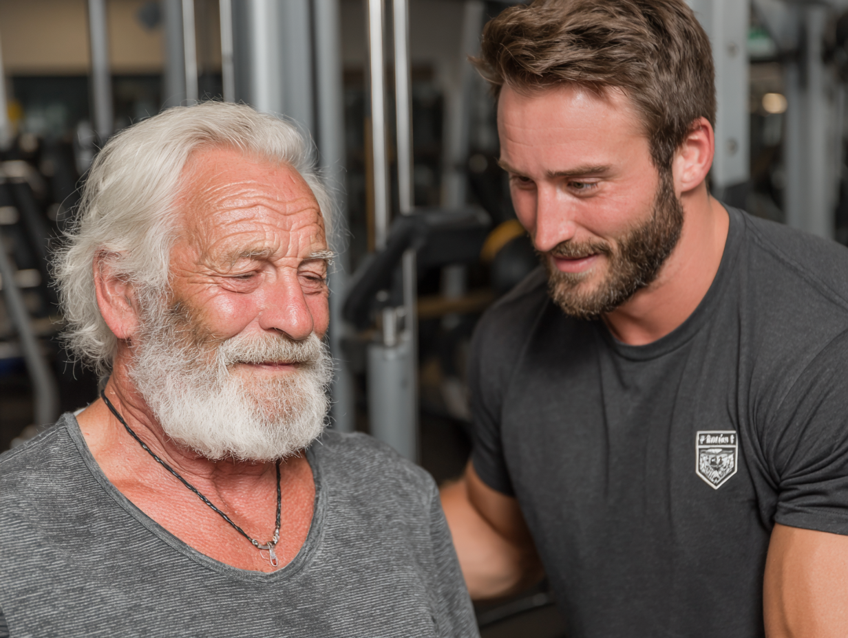 Instructor specializat lucrând cu seniori într-un mediu prietenos și sigur